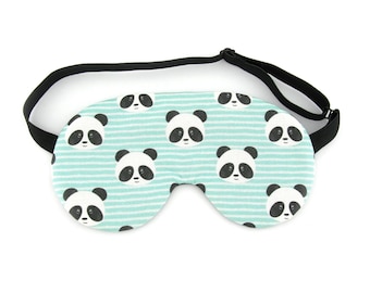 ADJUSTABLE Kids/Adults Panda Faces Sleep Eye Mask, Boys Travel Gift Idea Sleeping Mask, Kids Birthday Favour Gift