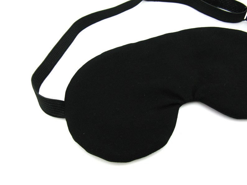 ADJUSTABLE Mens Adults Plain Black Sleep Eye Mask, Travel Gift Sleeping Mask, Kids Children's Sleep Mask, Teen Gift image 2