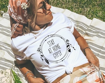 Stay at Home Gypsy Logo T-shirt, Boho shirt, Gypsy T-shirt, Gypsy clothing, Festival T-shirt