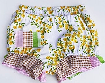 SamiBop Yellow Floral Bloomers - Size 00-1