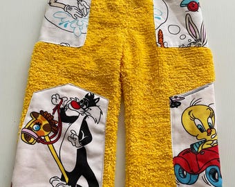 SamiBop Chenille pants with Disney Patches - Size 1