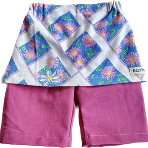 SamiBop Pink Floral Skirt and Dusty Pink Skant Sizes 0 and 3 image 3