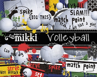 Digital Scrapbook Kit- Volleyball