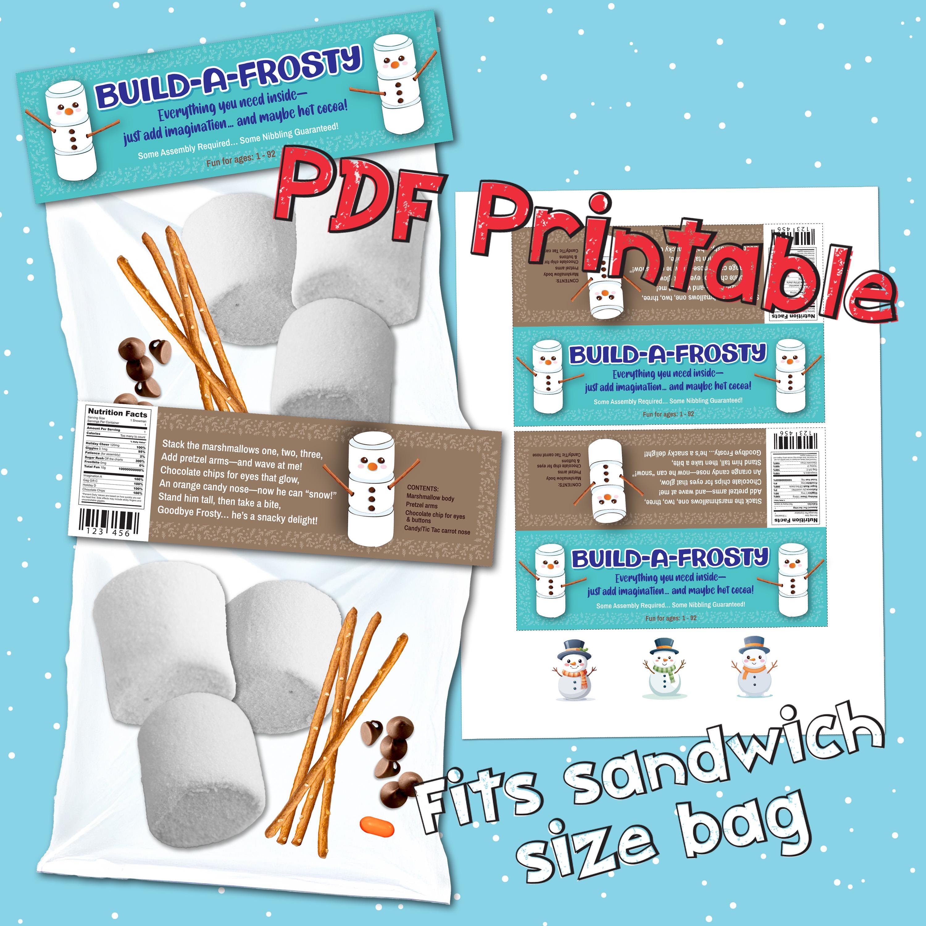 DIY Snowman Kit – Edible Holiday Gag Gift, Build & Snack, Printable ...
