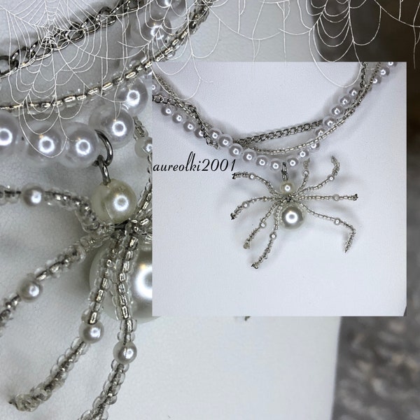 handmade spider necklace