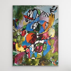 Abstract Expressionist Painting, original, 12 x 16 inches, unframed