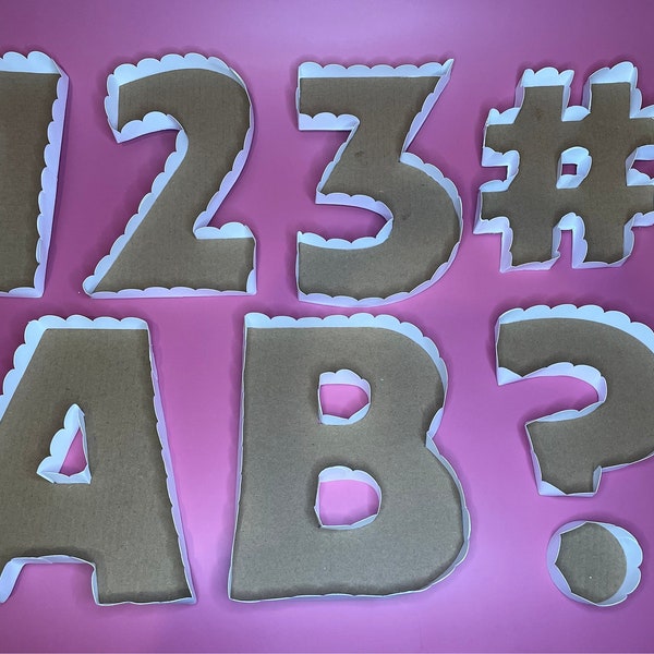 Cardboard Cardstock Tray Letters and Numbers Birthday Cake Snacks Table Charcuterie