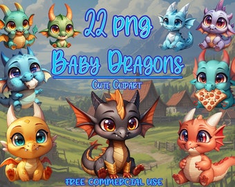 baby dragon clipart, Baby Dragon art, baby Dragon png, baby Dragon svg, baby Dragon clipart bundle, scrapbooking, Fun dragons, Adorable,