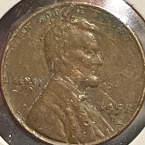 1957 D wheat penny—laminate error