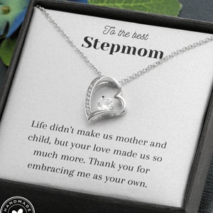 Cadeau pour belle-mère Cadeau pour maman Cadeau pour la fête des mères en prime Cadeau belle-mère carte à message personnalisée collier coeur