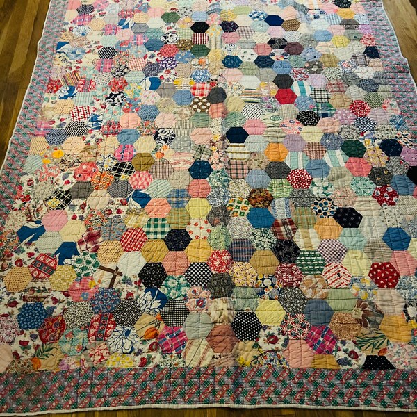 Hexagon Quilt Etsy