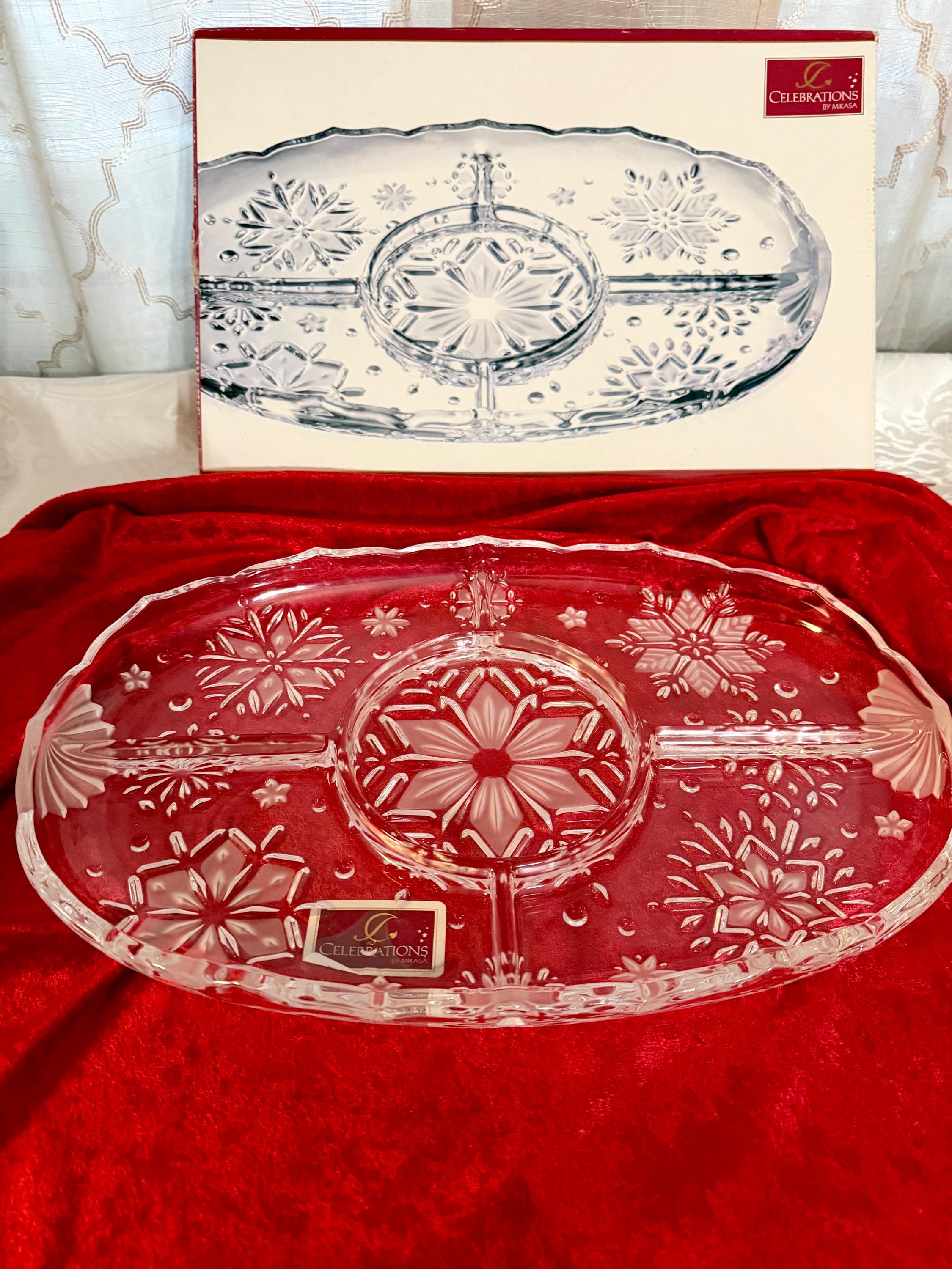 Mikasa Glass Christmas Platters - Etsy