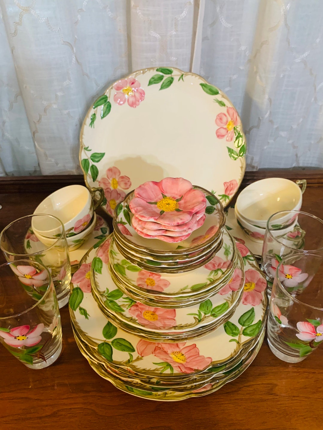 Vintage Franciscan Desert Rose Dinnerware Set 33 Piece Etsy