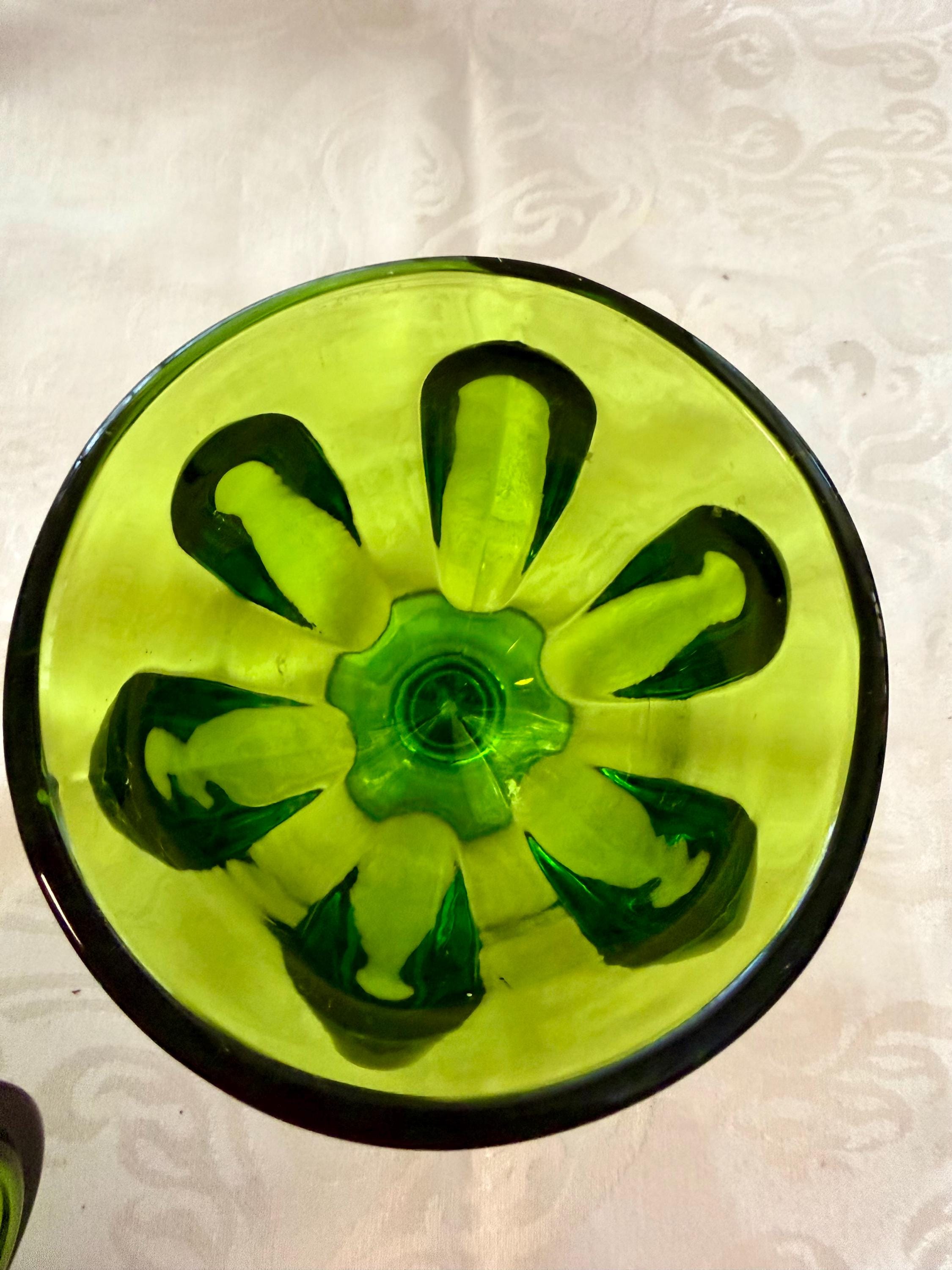 Vintage Viking Glass Covered Candy Dish Green - Etsy