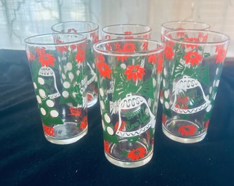 Vintage Hazel-Atlas Christmas Glasses