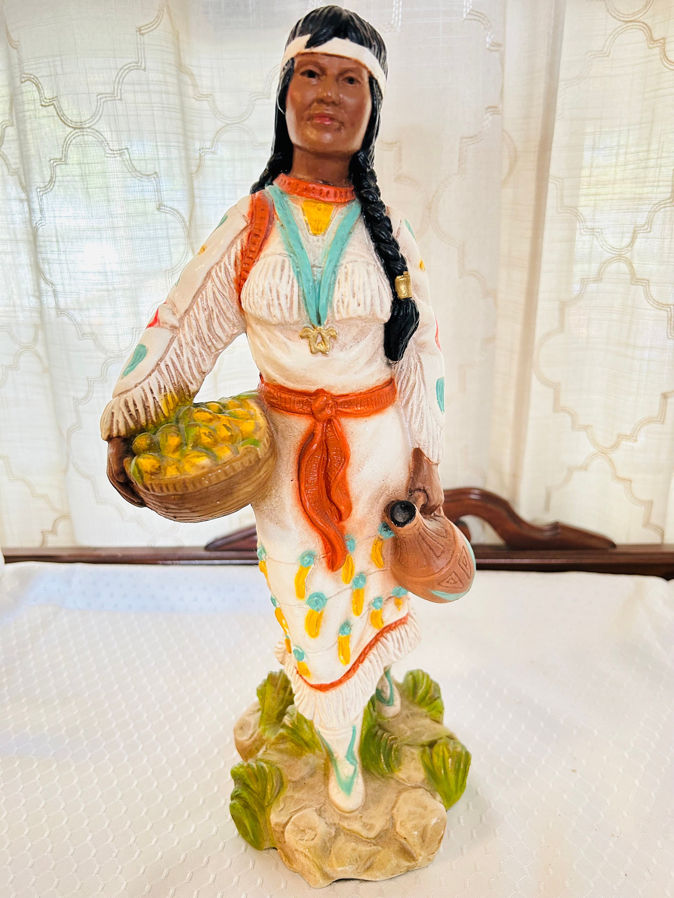 インディアン　置物　Universal Statuary 198 Vintage Universal Statuary Native American Maiden - Etsy