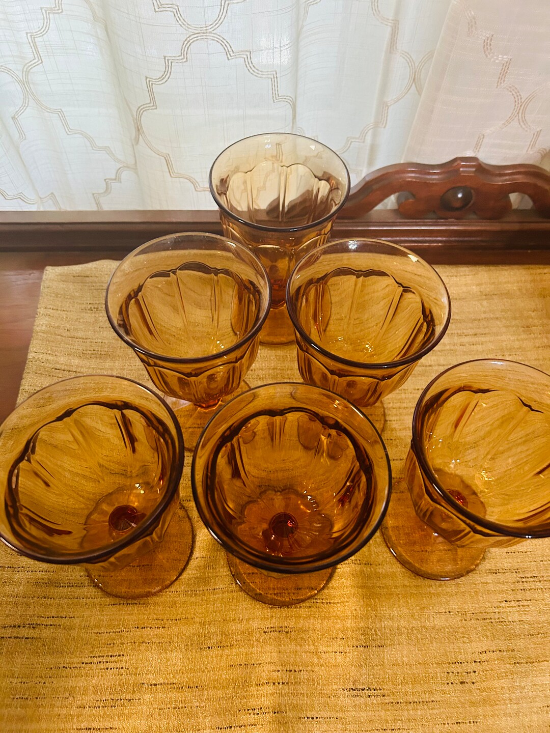 Vintage Provincial Noritake Amber Glasses Etsy