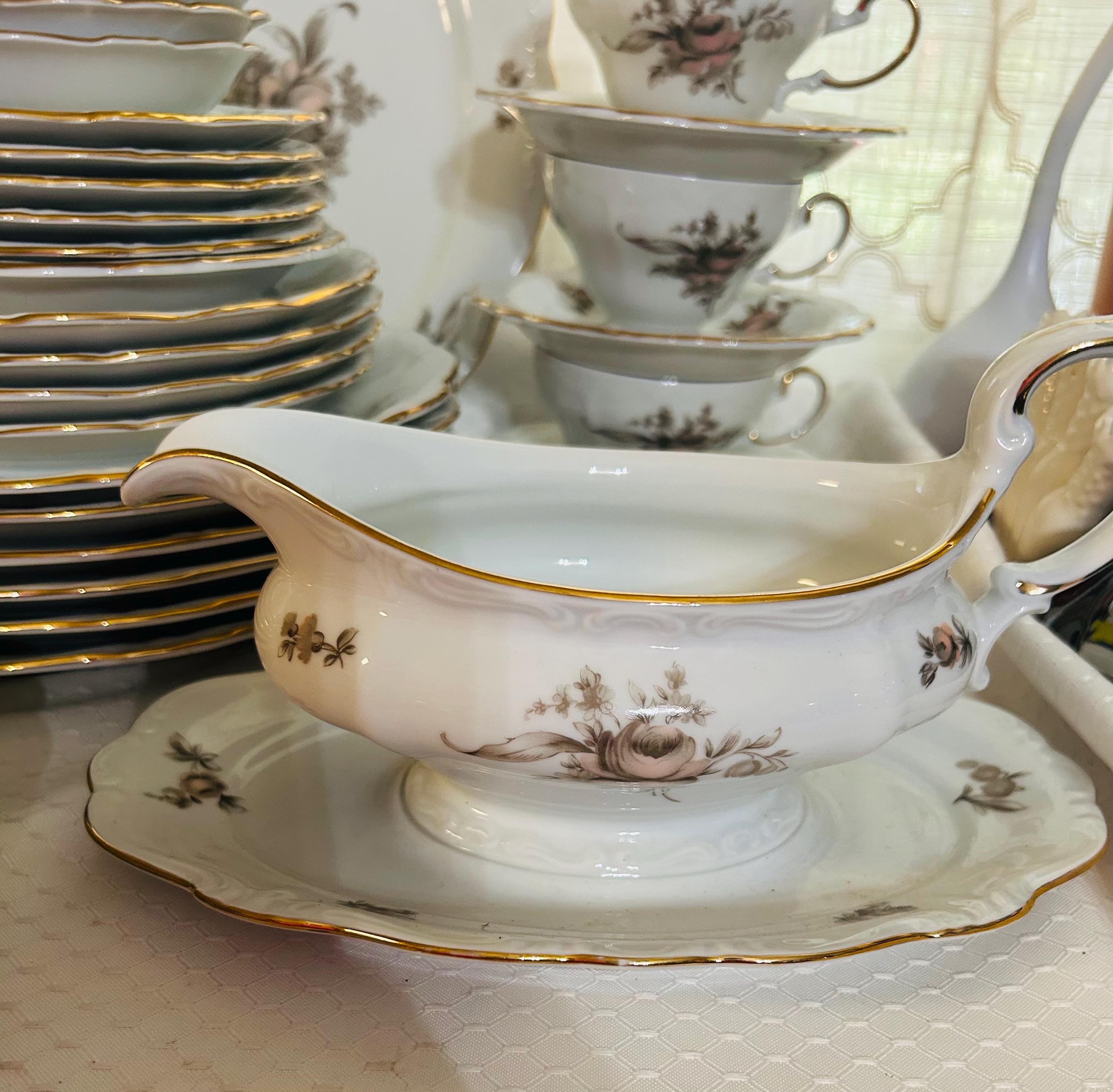 Vintage Johann Haviland “sepia Rose” Dinnerware Set - Etsy