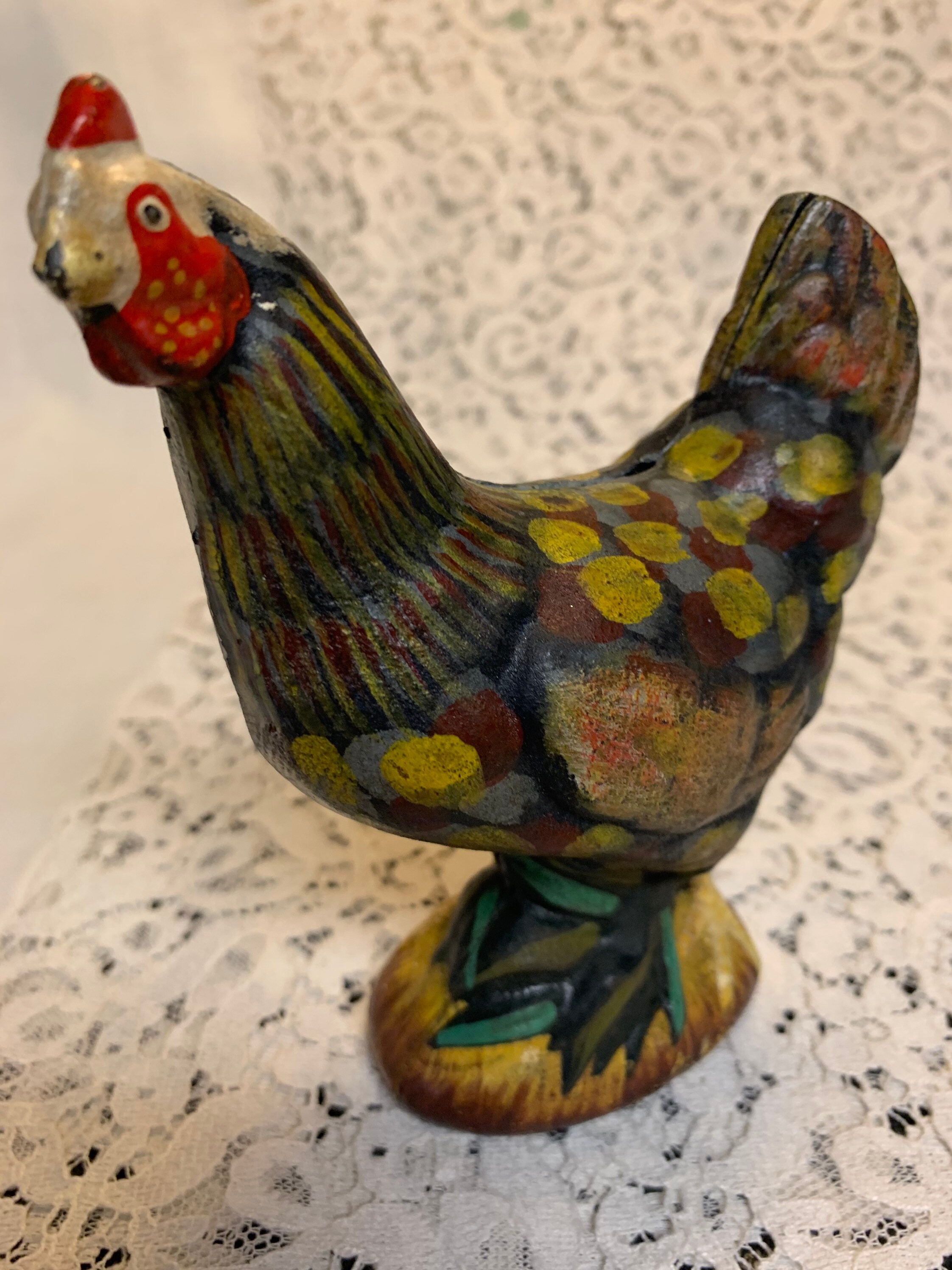Vintage Cast Iron Rooster Bank Etsy UK