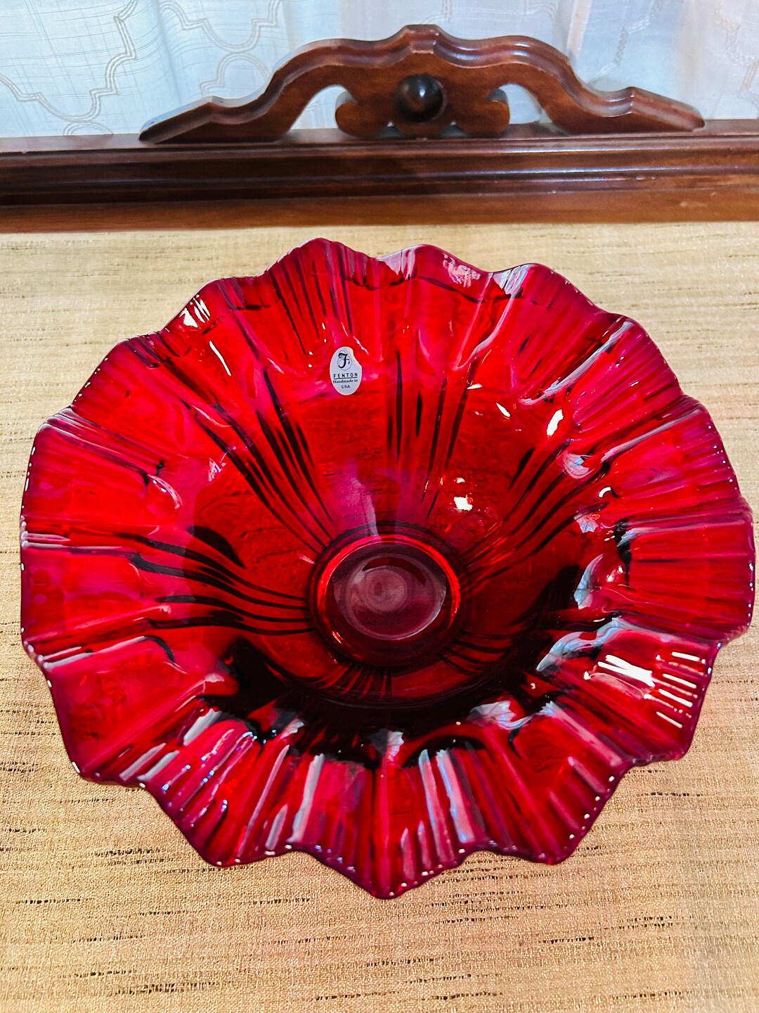 Fenton Ruby Red Bowl Ruffle Vintage Fenton Red Ruby Ruffled Bowl - Etsy