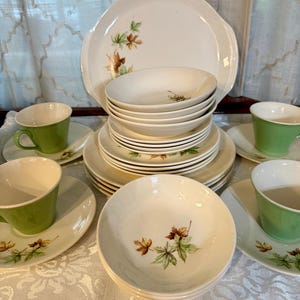 Vintage Salem Maple Leaf Dinnerware Set