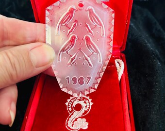 Vintage Waterford Crystal Four Calling Birds 1987