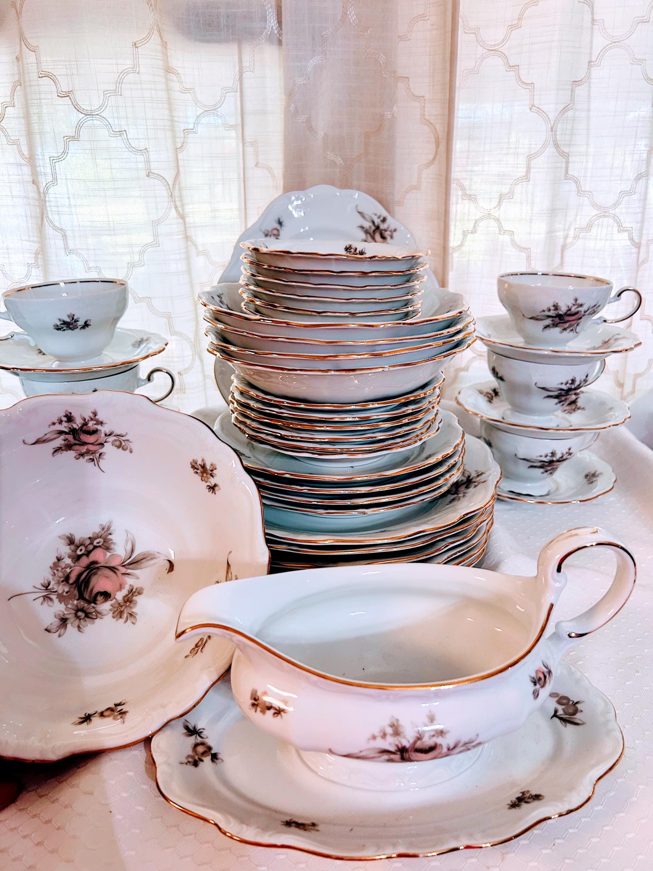 Johann Haviland　アンティーク　ティーセット Vintage Johann Haviland “sepia Rose” Dinnerware Set - Etsy