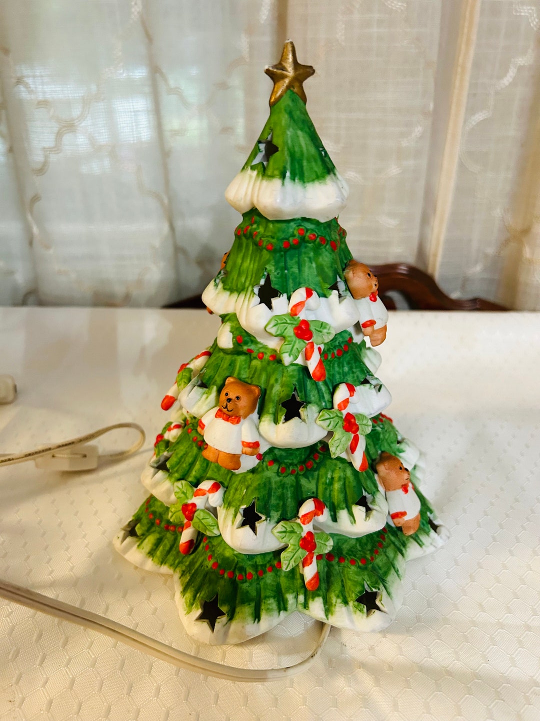Vintage Lighted Ceramic Christmas Tree Etsy