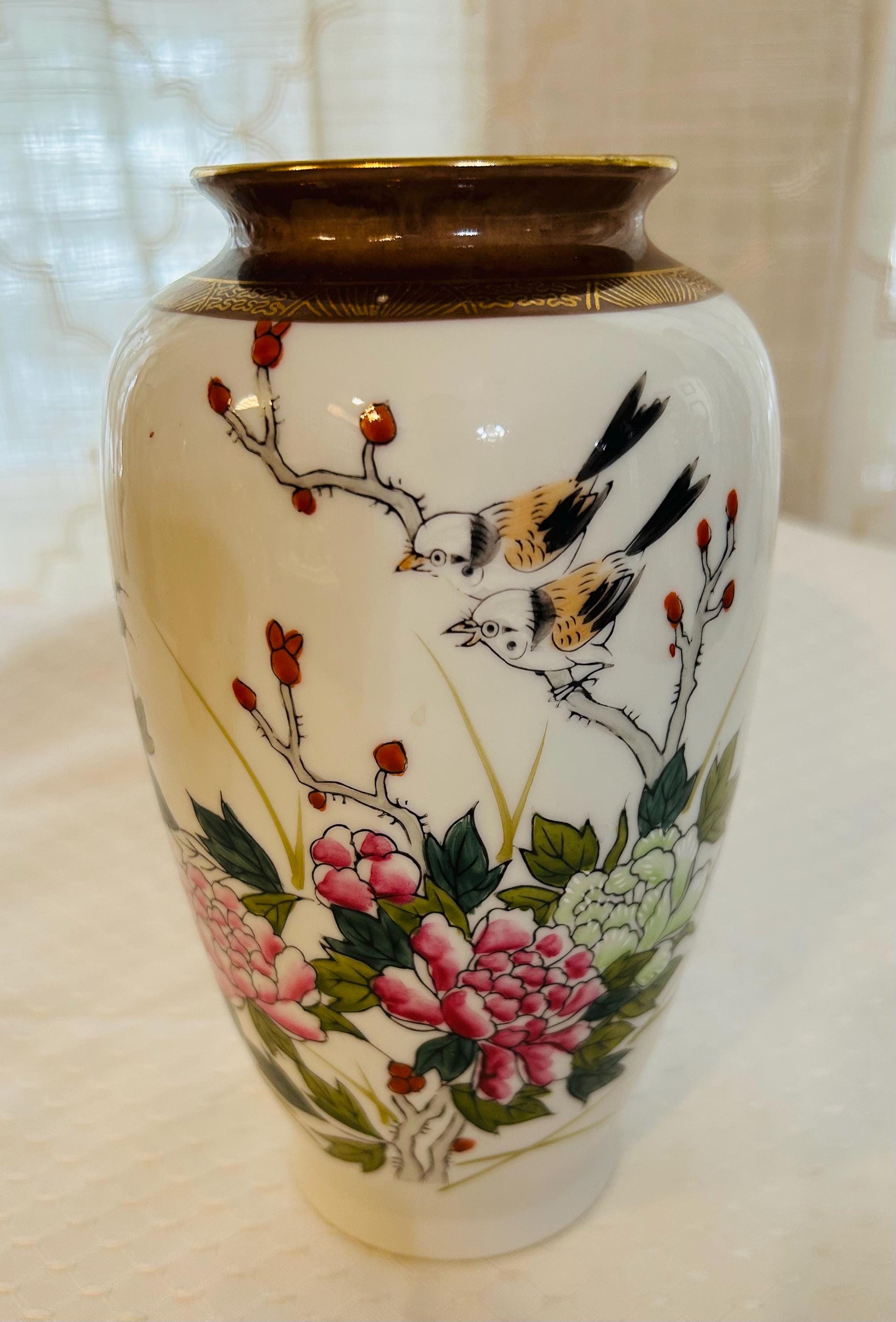 工芸品 Kutani ware vase by Takashi Kitamura Kutani Vase - Etsy