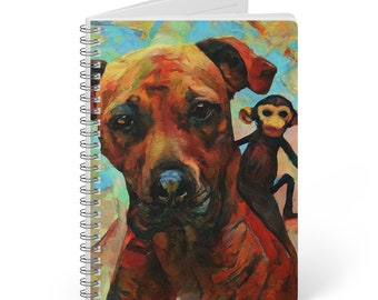 Beste cadeau Notebook, A5 dagboek schattige hond aap beste cadeaus voor haar vrouw moeder beste cadeaus mannen vader student