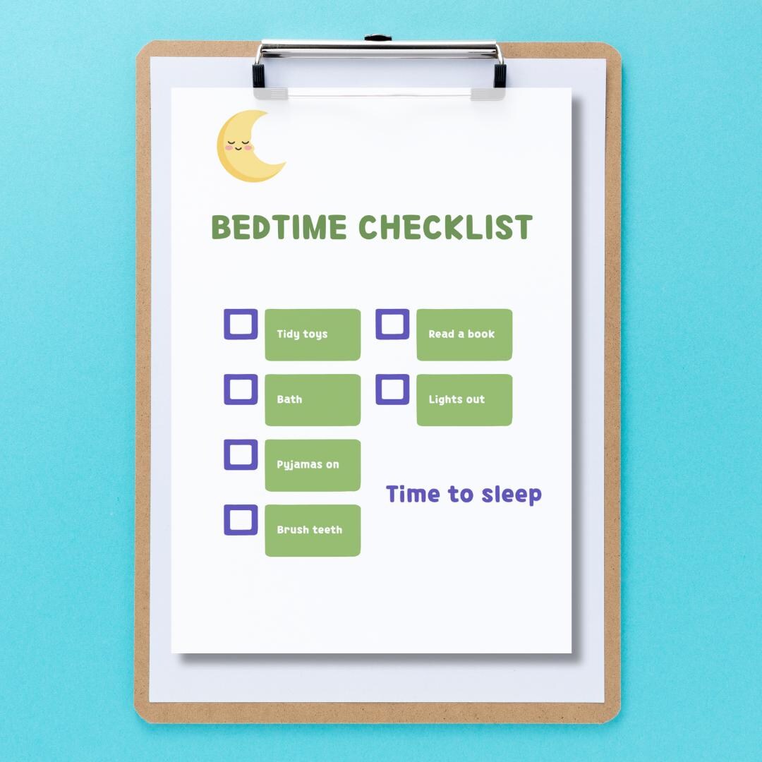 Bedtime Routine Chart for Kids Printable | Evening Visual Schedule for ...