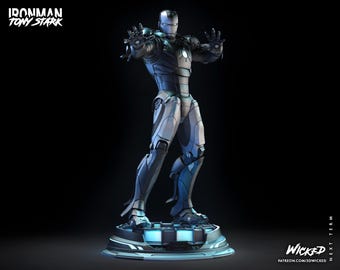 Iron Man / Fanart de Wicked / Escala 1/6 - 1/12 / Estatua impresa en 3D de 16k