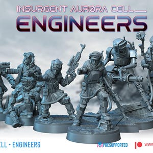 Aurora Cell Engineers | 16k 3D Printed | by War Bear 40k Proxy AoS D&D Grimdark Sci-fi Wargaming DnD TTRPG
