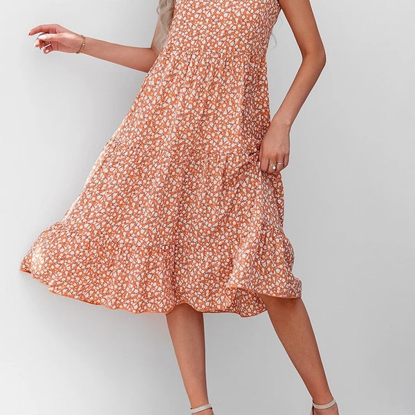 Floral Summer Dress | Spring Summer Dress | Elegant Casual Dress | Holiday Dress | Bohemian Sundress