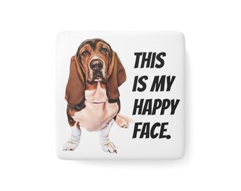 Basset Hound Happy Face Magnet