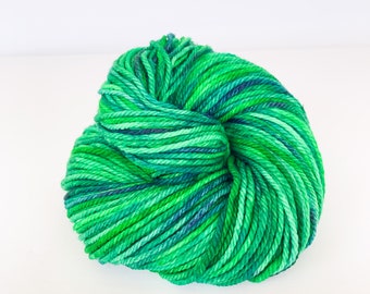 Hand Dyed Aran Yarn - Odd Lot Green and Blue- Indie Dyed Knitting Yarn, Hand Dyed Crochet Yarn, Hand Painted Yarn