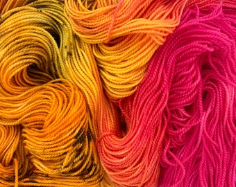 High Twist Sock Hand Dyed Yarn - Butterfly Garden -  Sock Weight Knitting Yarn, Crochet Yarn, Indie Dyed Merino Wool Yarn
