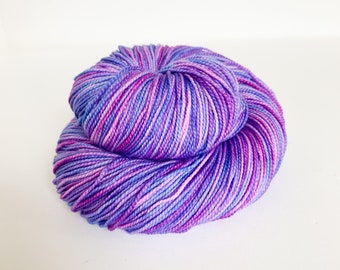 High Twist Sock Hand Dyed Yarn - Fairy Dust -  Sock Weight Knitting Yarn, Crochet Yarn, Indie Dyed Merino Wool Yarn