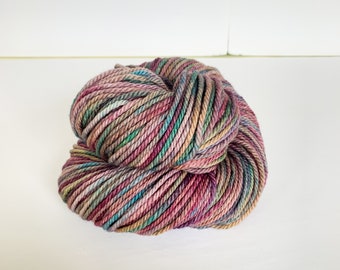 Hand Dyed Aran Weight Yarn - Aurora Borealis - Indie Dyed Knitting Yarn, Hand Painted Crochet Yarn, Variegated Yarn