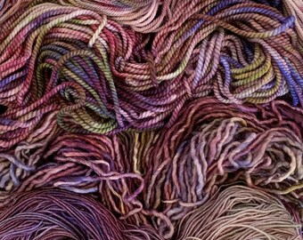 Hand Dyed Yarn - Blackberry Bramble - Knitting Yarn, Crochet Yarn, Blue, Green, Purple Yarn, Superwash Merino Wool