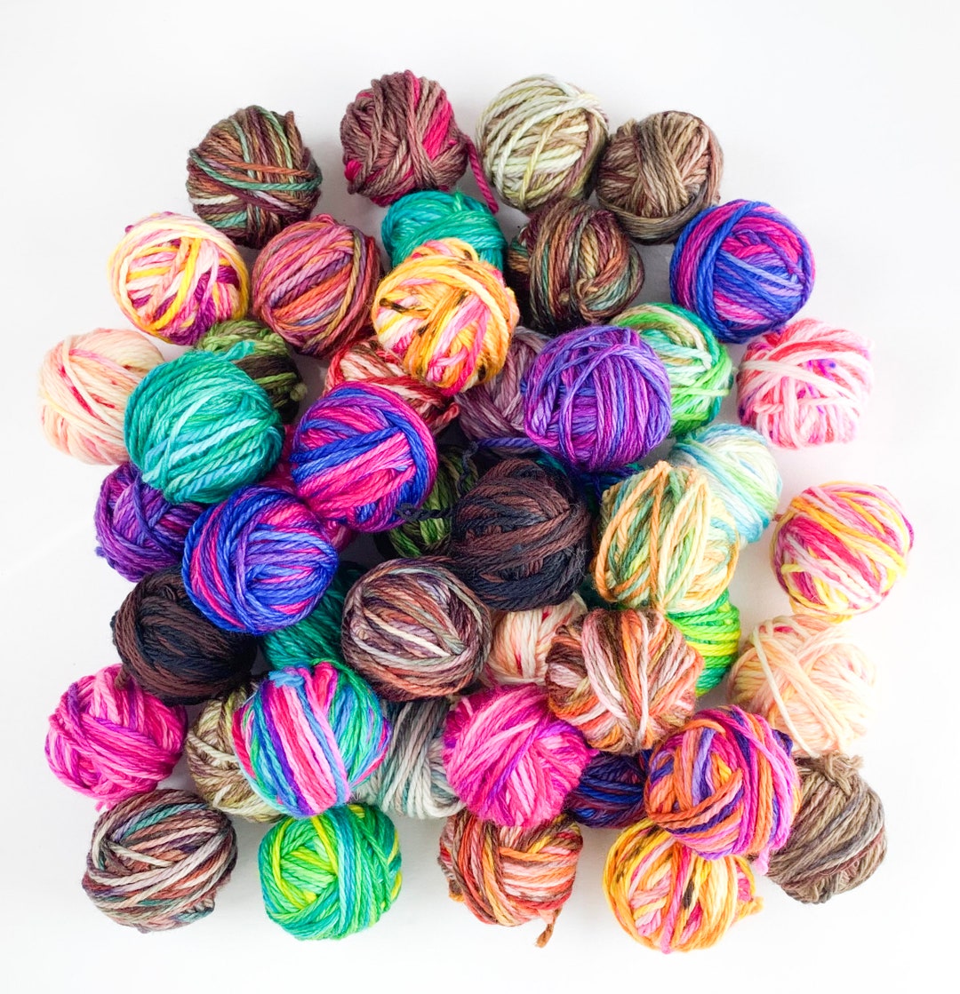 Hand Dyed Scrap Yarn, Aran Weight, 10 Gram Mini Skeins for Knit Scrappy