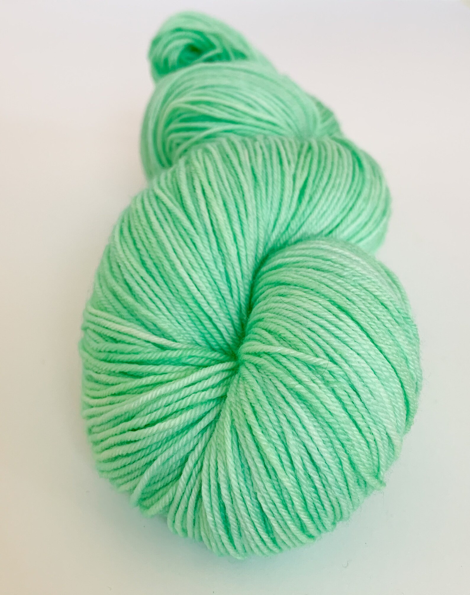 Hand Dyed Yarn Mint Green Knitting Yarn Indie Dyed Yarn Etsy