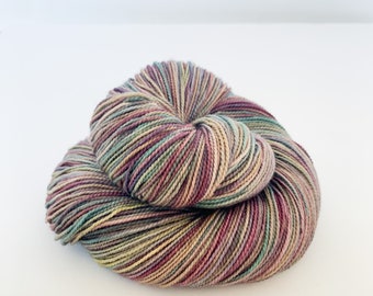 High Twist Sock Hand Dyed Yarn - Aurora Borealis -  Sock Weight Knitting Yarn, Crochet Yarn, Indie Dyed Merino Wool Yarn