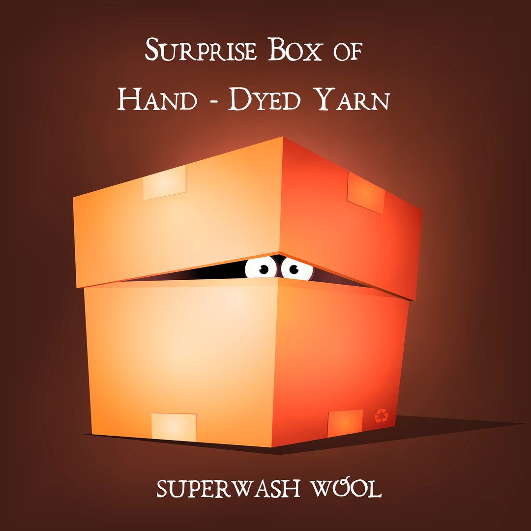 Mystery Box of 5 Handdyed Yarn Skeins, Surprise Bag of Yarn, Lucky