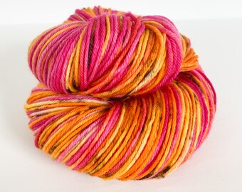 Hand Dyed Sport Weight Yarn - Butterfly Garden - Merino Superwash Yarn for Knitting and Crochet, Lightweight summer yarn, Speckled Yarn