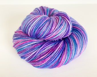 Hand Dyed Sport Weight Yarn - Fairy Dust - Merino Superwash Yarn for Knitting and Crochet, Lightweight summer yarn