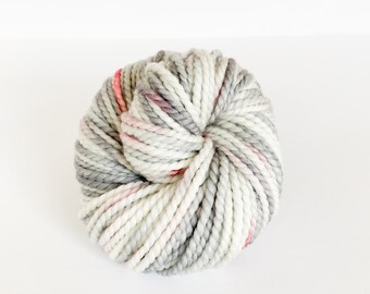 Hand Dyed Aran Weight Yarn - Touch of Red - Indie Dyed Knitting Yarn, Hand Dyed Crochet Yarn, Speckled Yarn, Hand Painted Yarn