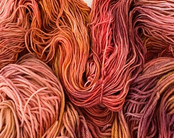 Fingering Weight Hand Dyed Yarn - Cranberry Fields -  Sock Knitting Yarn, Crochet Yarn, Indie Dyed Merino Wool Yarn