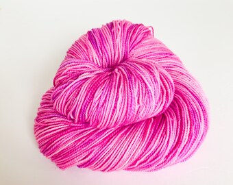 High Twist Sock Hand Dyed Yarn - Hot Girl Summer -  Sock Weight Knitting Yarn, Crochet Yarn, Indie Dyed Merino Wool Yarn