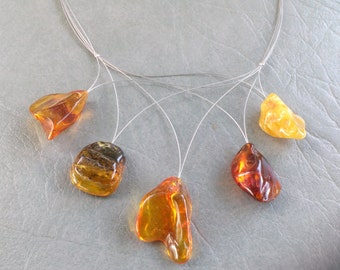 Baltic Amber Nuggets on wire Necklace
